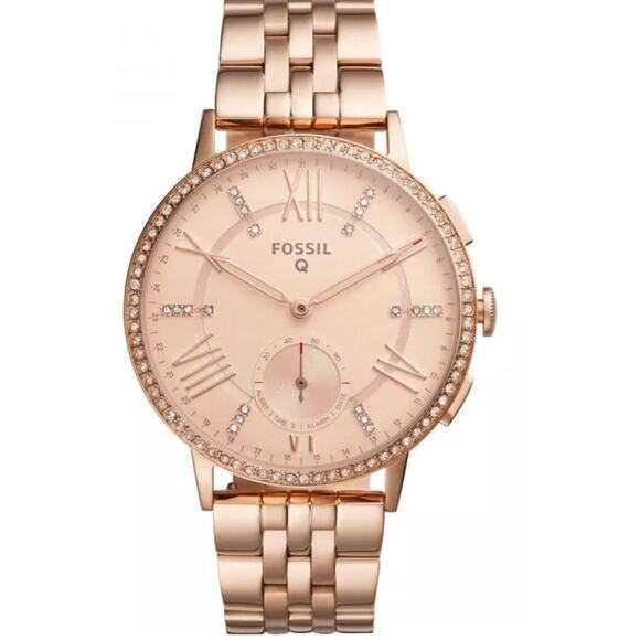 Fossil Q Hybrid Virginia Rose Gold-Tone Stainless Steel Smartwatch FTW1106 - Picture 1 of 8